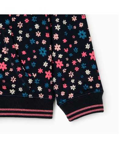 Sudadera con capucha flores Azul marino