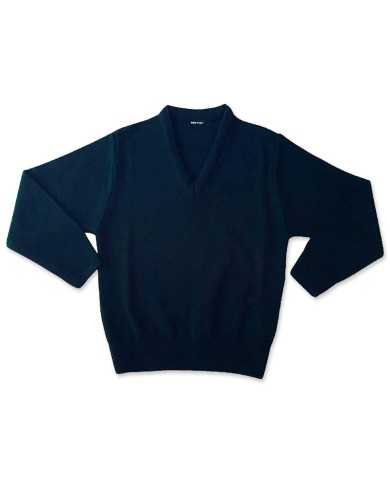 Jersey cuello pico 30% lana Azul Marino Jersey cuello pico 30% lana Azul Marino