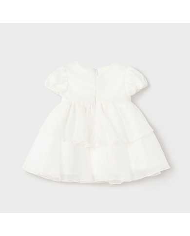 Vestido terciopelo combinado Crudo