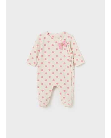 Pijama entero algodón bebé niña Beige Pijama entero algodón bebé niña Beige