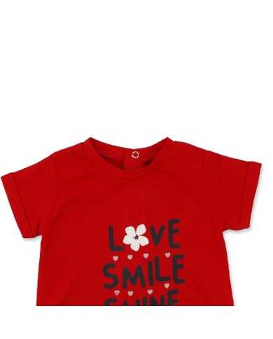 Camiseta algodón verano bebé niña Rojo