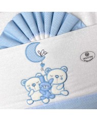 Sábanas Minicuna Franela ThreeBear Azul celeste