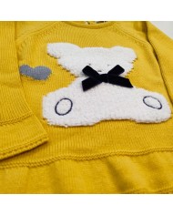 Jersey niña perrito de punto invierno Amarillo
