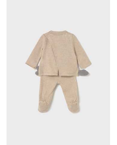 Conjunto polaina punto bebe niña cereal Conjunto polaina punto bebe niña cereal