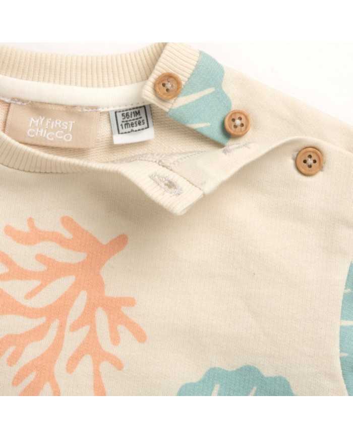 Sudadera bebé niña estampada Natural Sudadera bebé niña estampada Natural