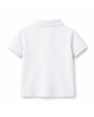 Polo escolar blanco algodón manga corta uniforme colegio