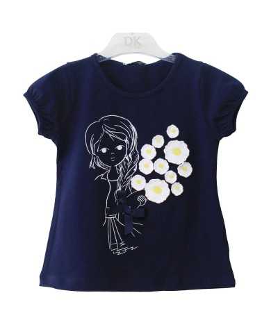 Camiseta margaritas Azul marino Camiseta margaritas Azul marino