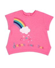 Camiseta arco iris Fucsia